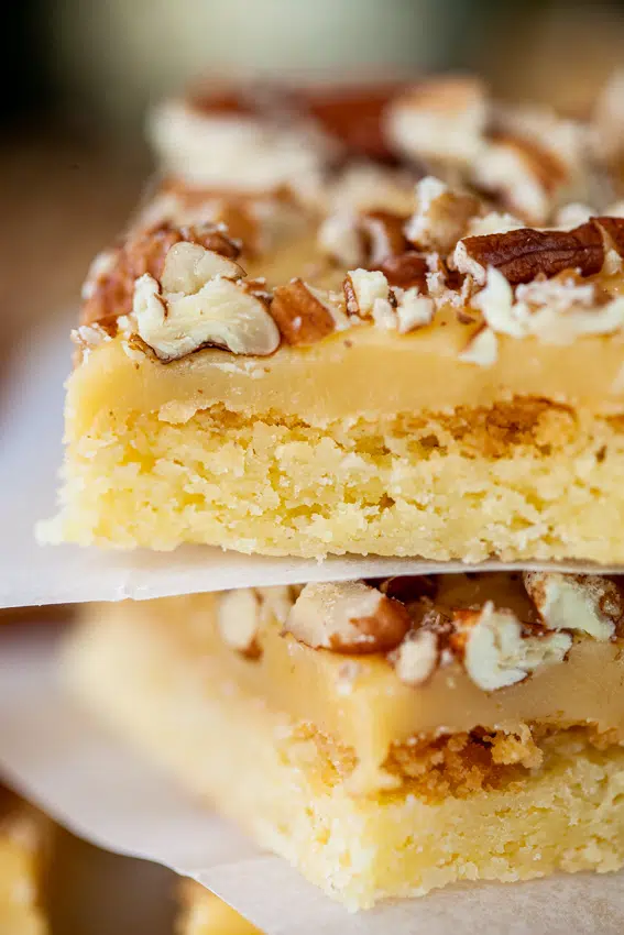 Fudgy pecan shortbread