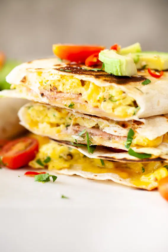 Ham and Cheese Breakfast Quesadillas