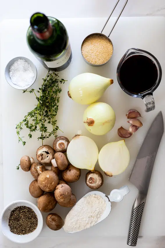 Instant Pot Caramelized mushroom onion soup ingredients