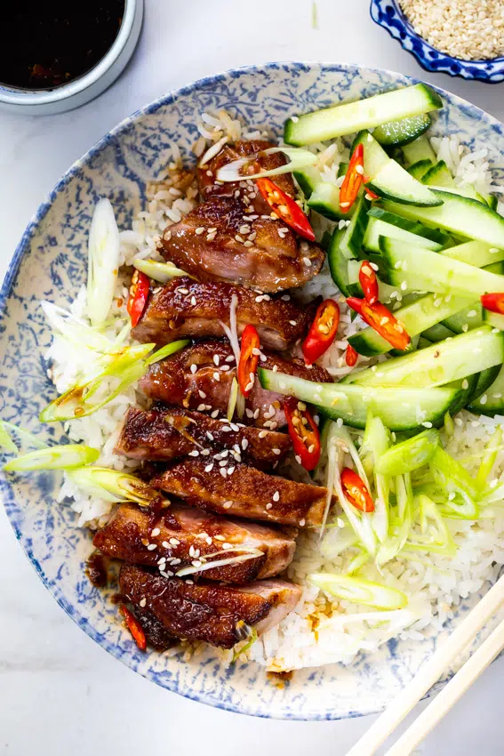 Pan Seared Duck Breast with Honey-Soy glaze