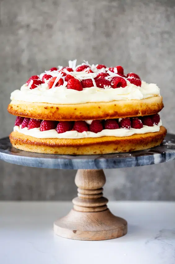 White Chocolate Raspberry Cake