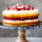 White chocolate raspberry cake.