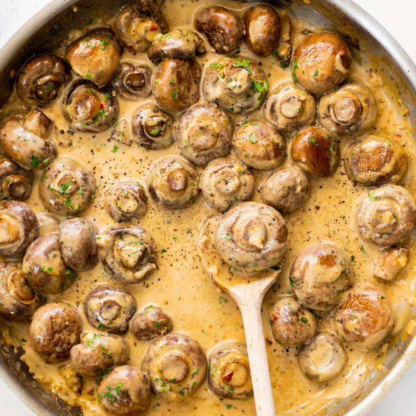 Creamy Parmesan Garlic Mushrooms