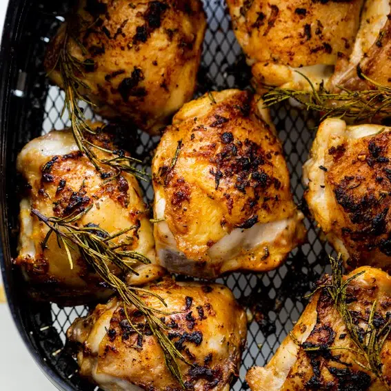 Lemon Rosemary Air fryer chicken thighs