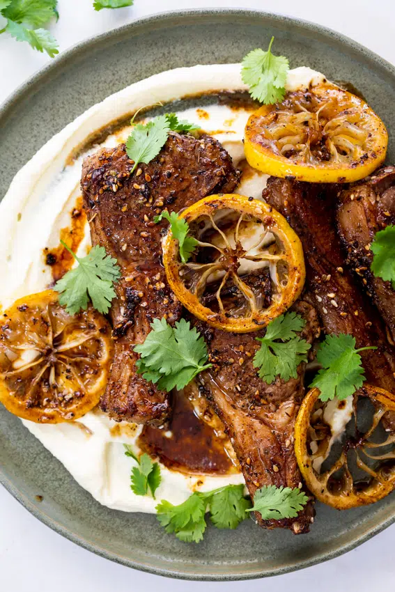 Sesame sumac lamb chops