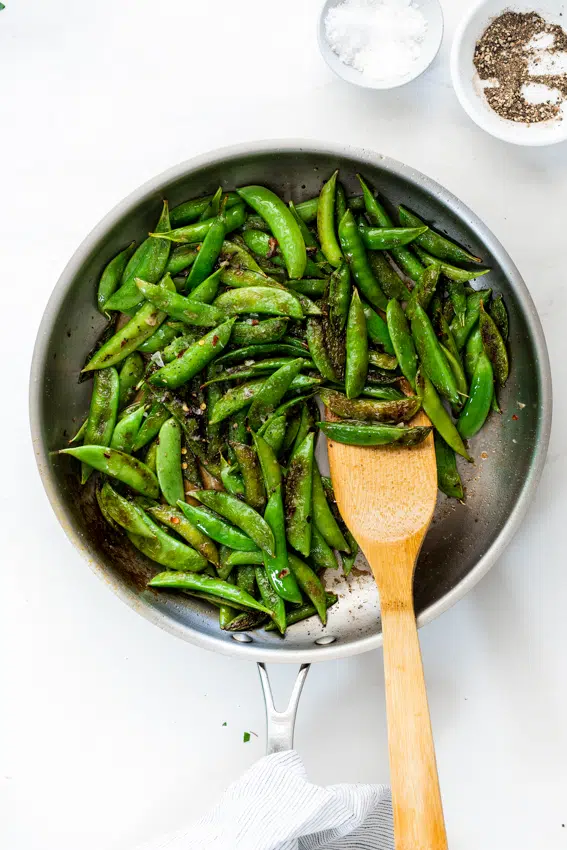 Easy garlic lemon sugar snap peas