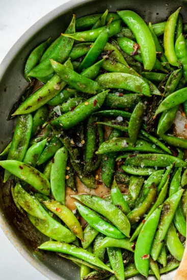 Easy garlic lemon sugar snap peas