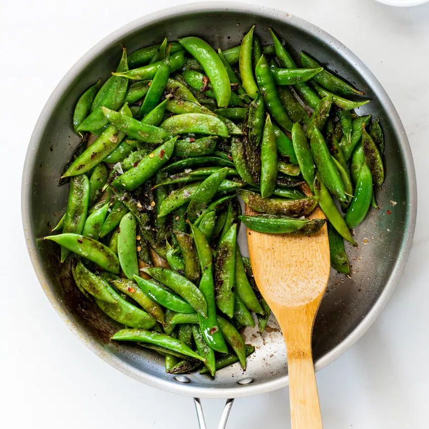 Easy garlic lemon sugar snap peas