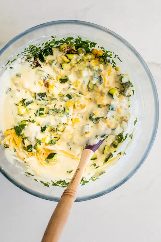 Zucchini fritter batter.