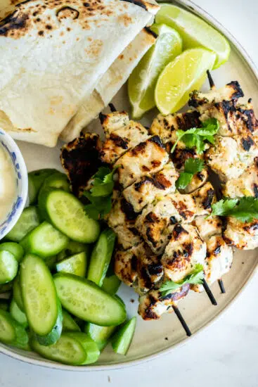 Coconut lemongrass chicken skewers