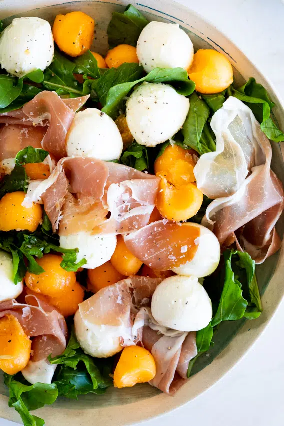 Quick and Easy Prosciutto Melon Salad with Mozzarella