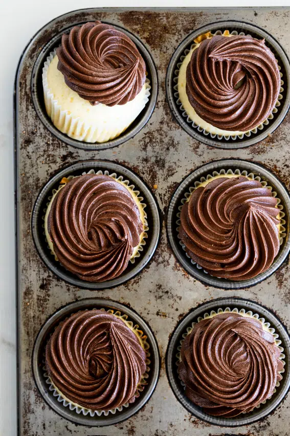 Vanilla Cupcakes with Chocolate Frosting
