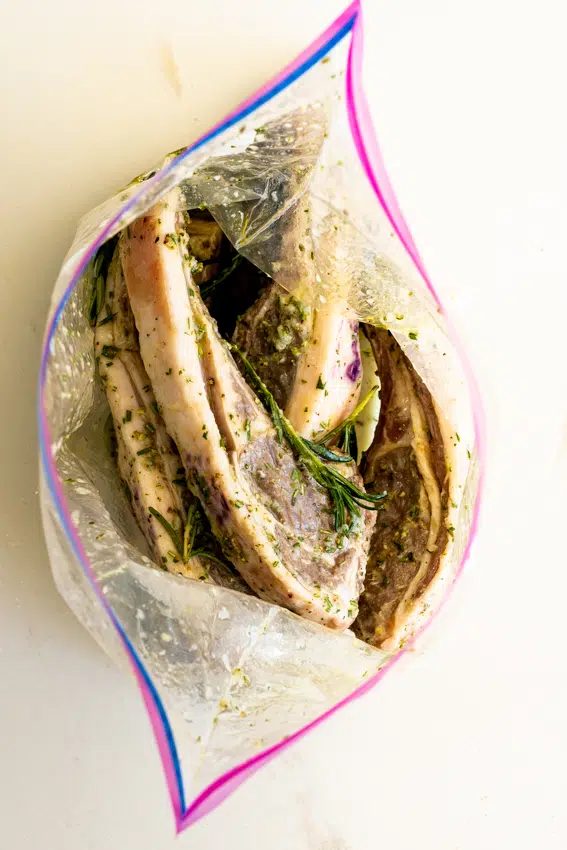 Marinated lamb chops.