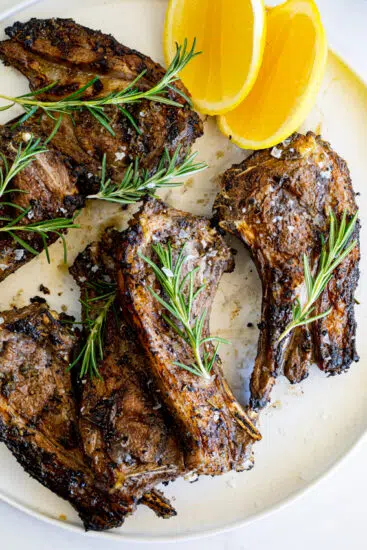 Garlic rosemary grilled lamb chops