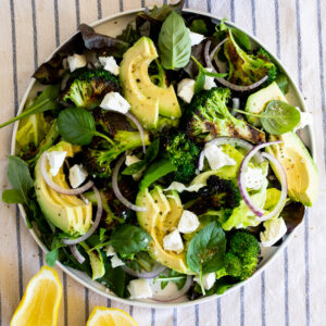 Grilled broccoli salad