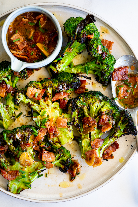 Grilled Broccoli with Bacon Vinaigrette