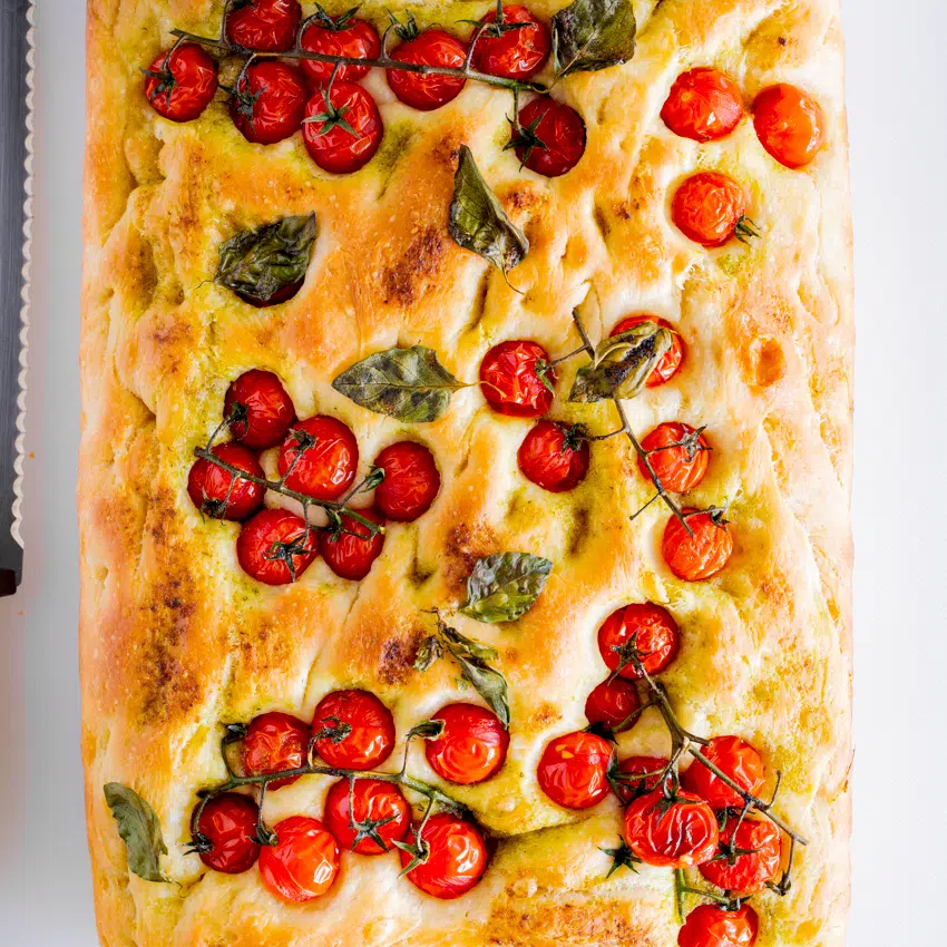 Tomato basil focaccia