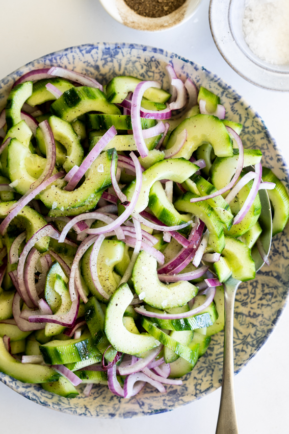 Marinated cucumber salad