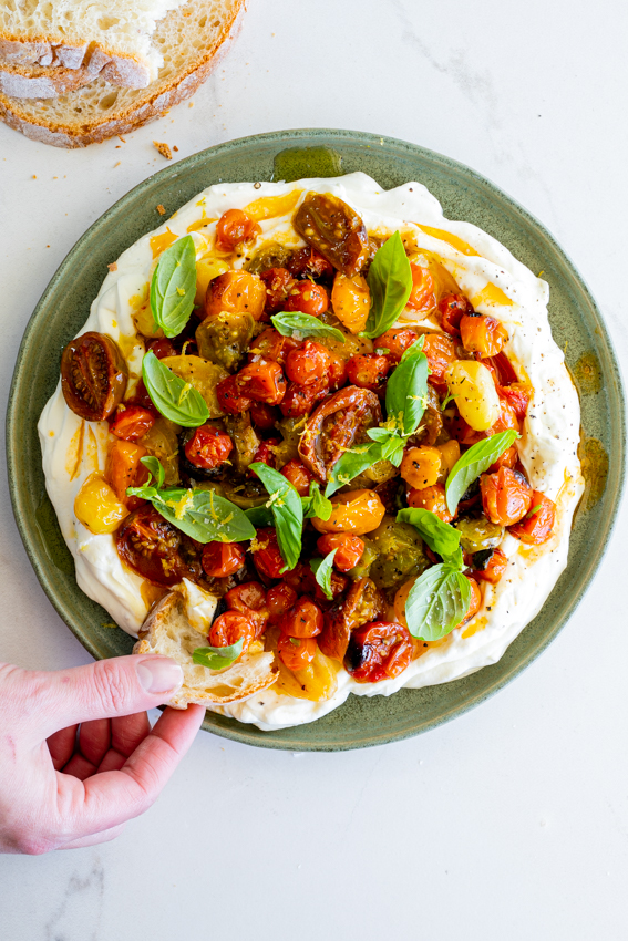 Creamy Labneh with Roasted Tomatoes