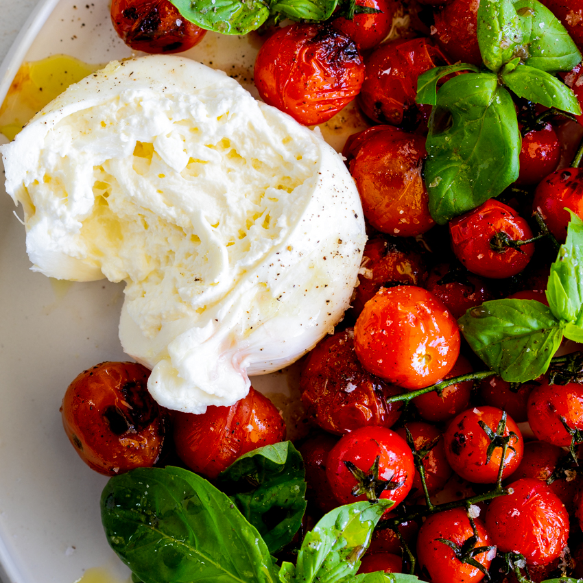 Grilled Tomatoes with Burrata - Simply Delicious