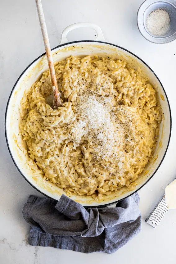 Cacio e pepe orzo
