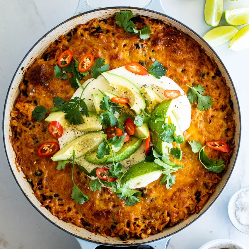 Cheesy Chicken Enchilada Casserole