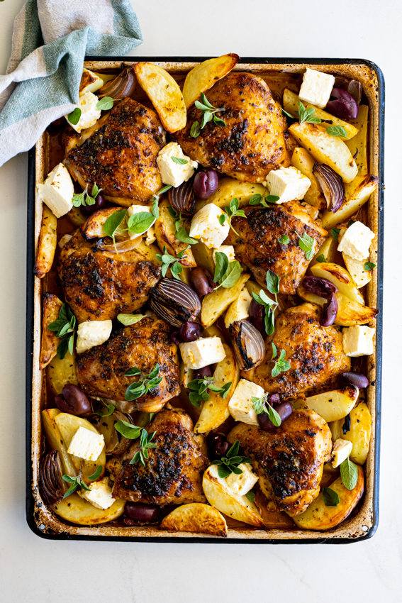 Easy Greek Sheet Pan Chicken with Potatoes