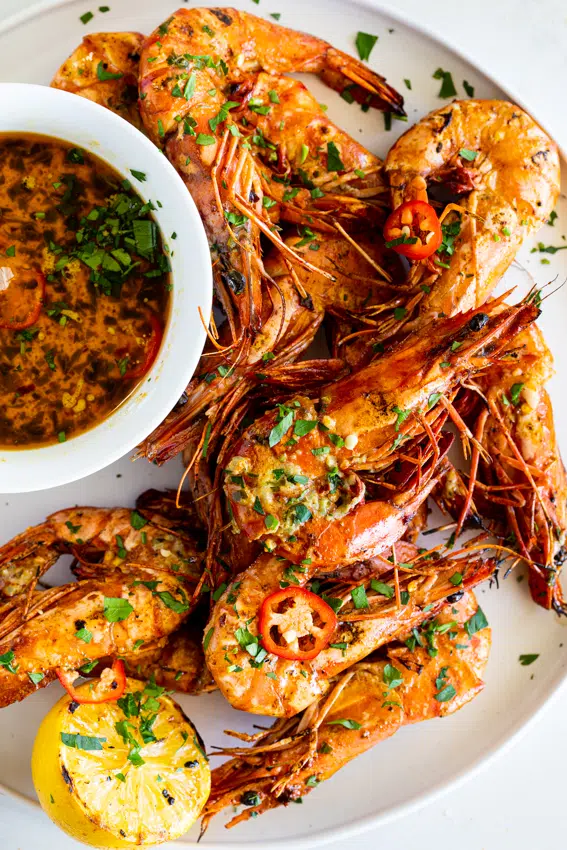 Grilled Garlic Butter Prawns