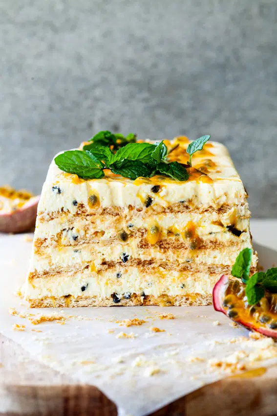 Passionfruit ice box cake