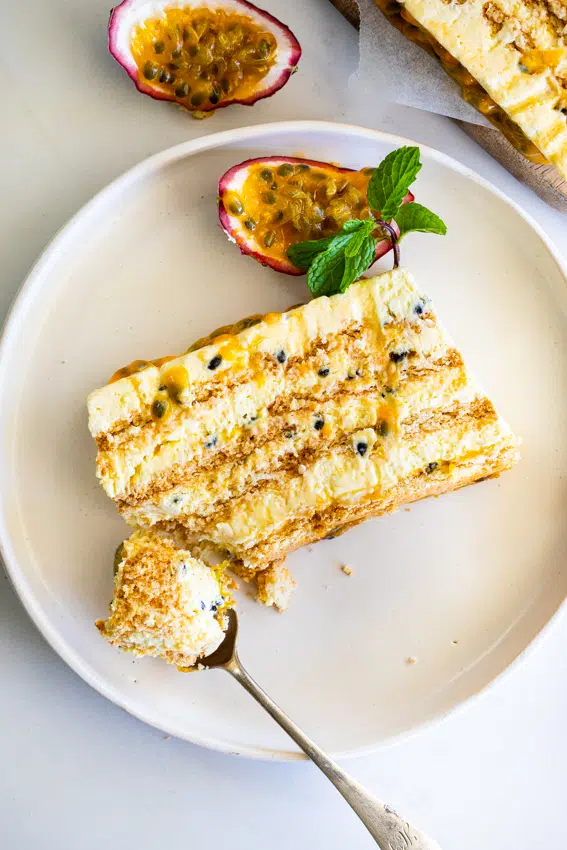 Passionfruit ice box cake