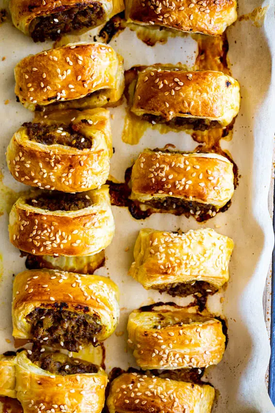 Curried sausage rolls