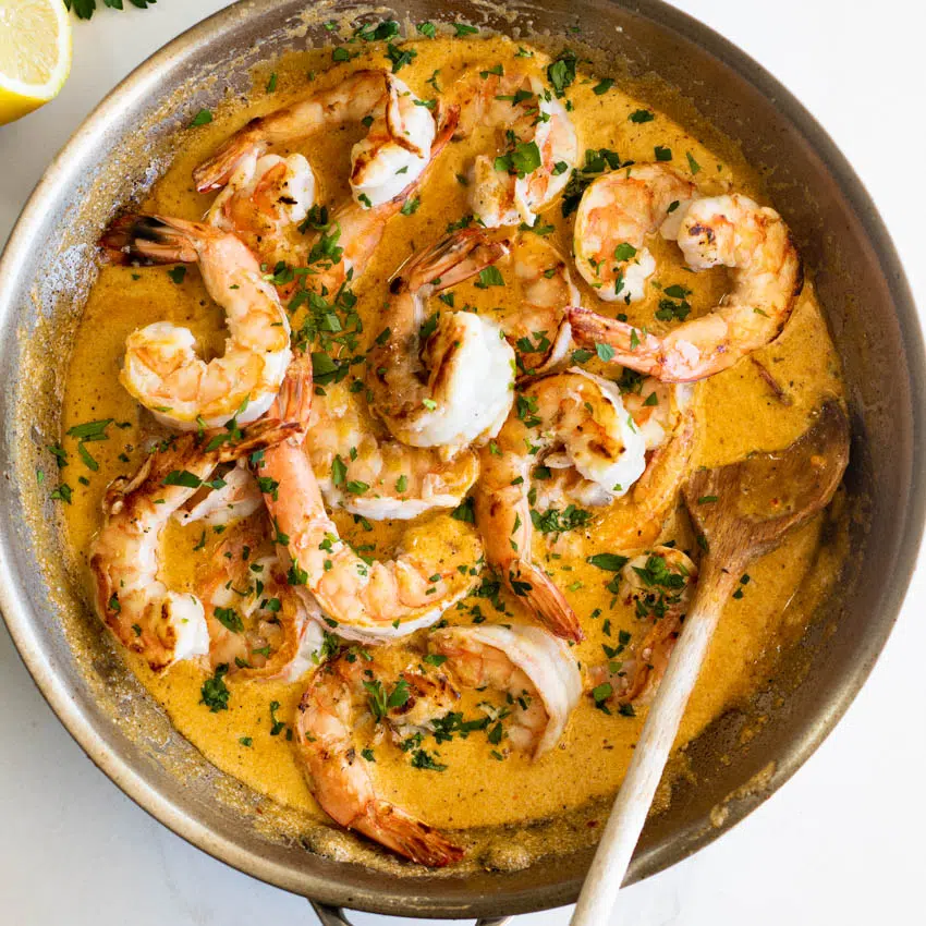 Easy creamy garlic shrimp