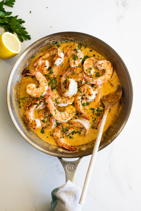 Easy creamy garlic shrimp