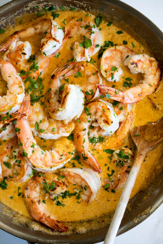 Creamy Garlic Shrimp (spicy) Recipe - The Cookie Rookie®