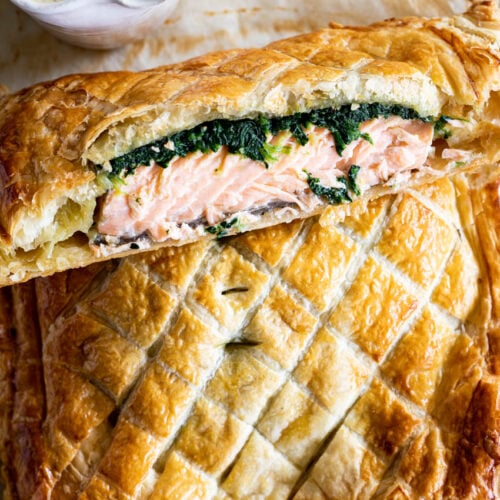 Salmon en Croute with Dill Cream Sauce Simply Delicious