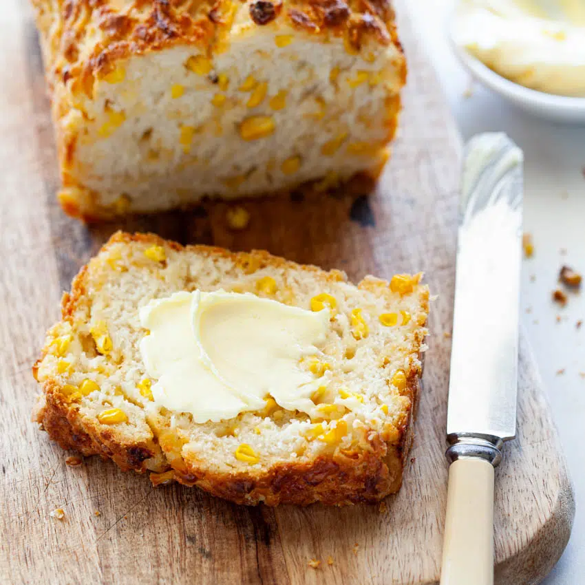 Cheesy corn beer bread