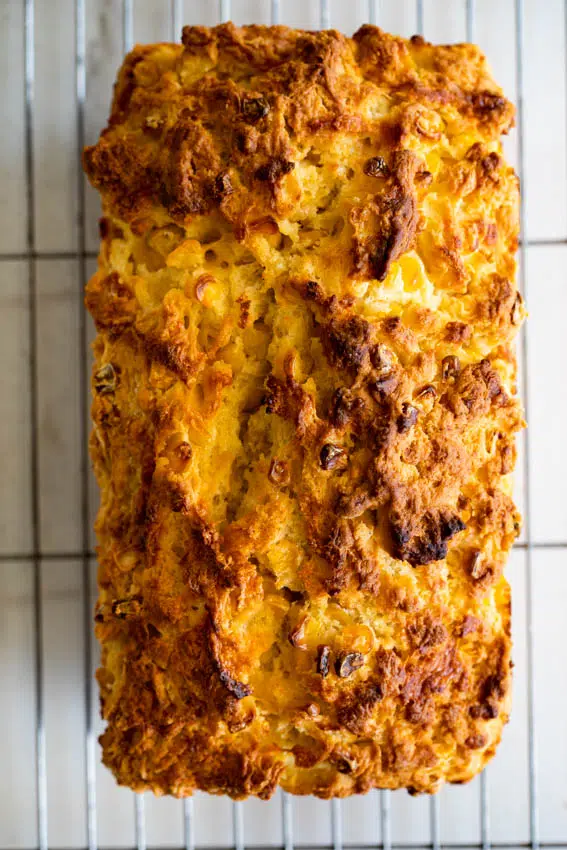 Cheesy corn beer bread