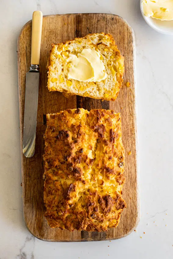 Cheesy corn beer bread