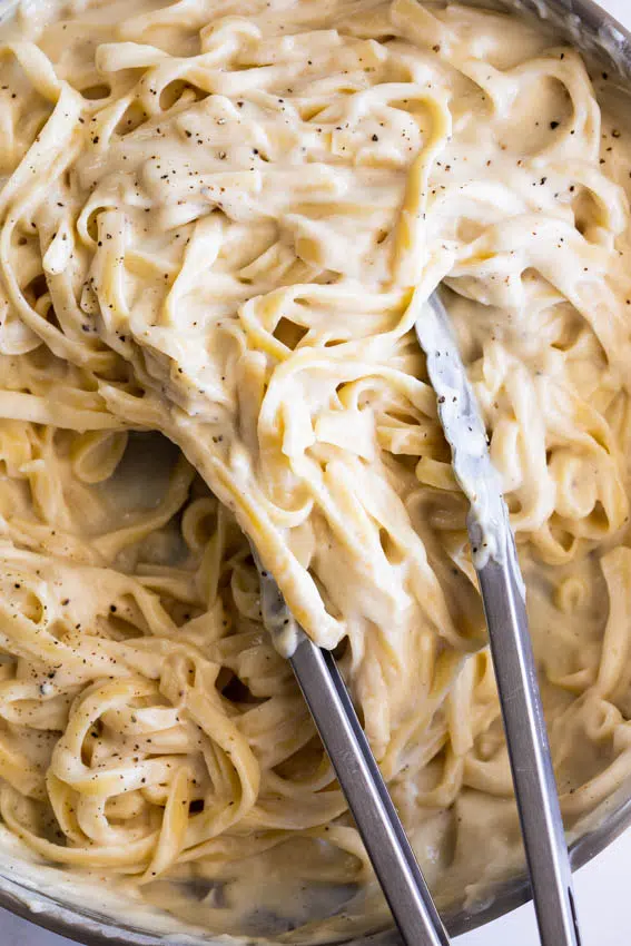Creamy Cauliflower Alfredo with fettucine