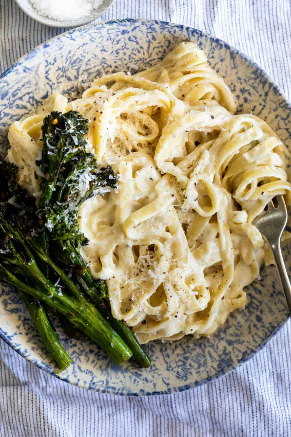 Creamy Cauliflower Alfredo with fettucine