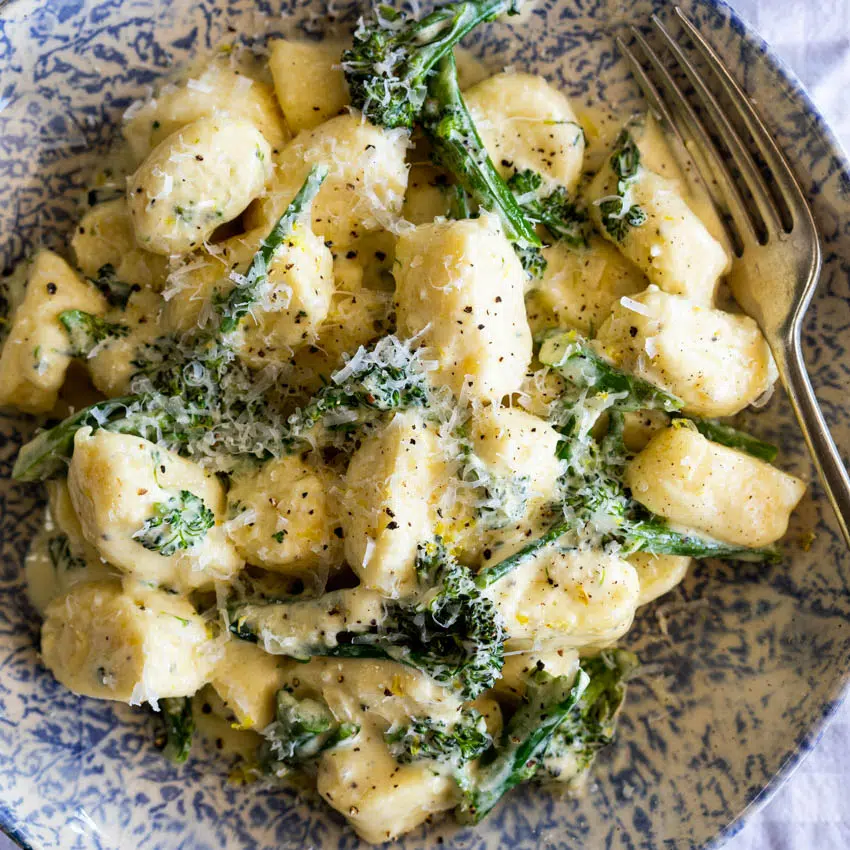 Lemon broccoli ricotta gnocchi