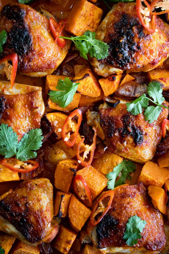 Easy Sheet pan Harissa Chicken