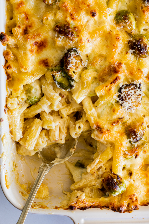 Brussels sprout mac and cheese 