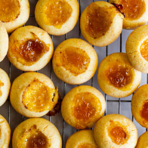 Cheddar Apricot Thumbprint cookies