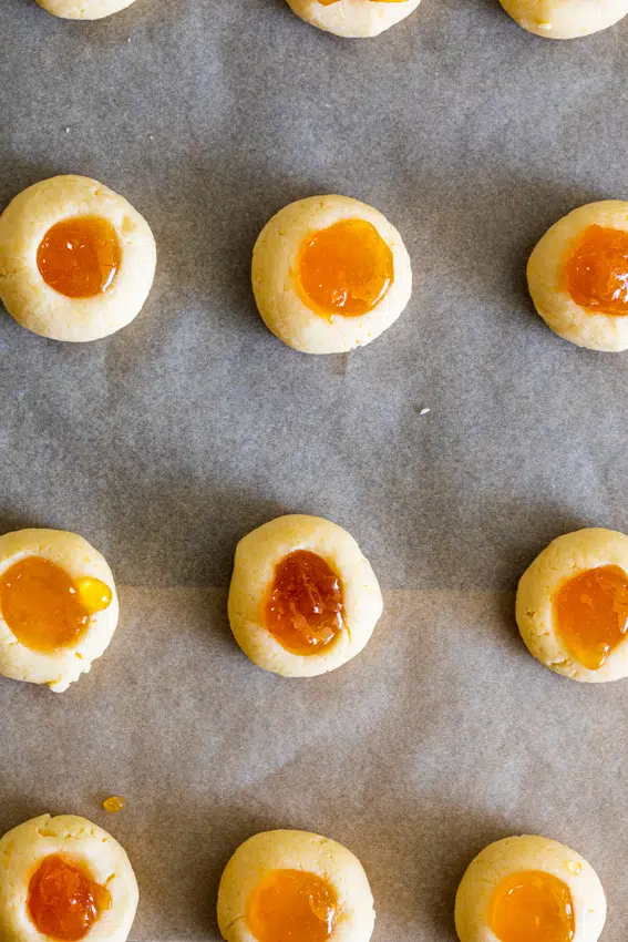 Cheddar Apricot Thumbprint cookies