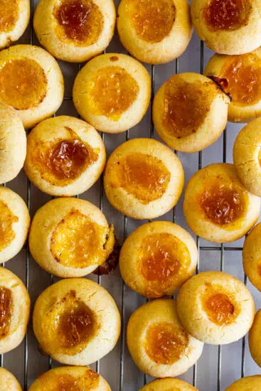 Cheddar Apricot Thumbprint cookies
