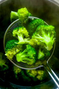 Blanched broccoli.