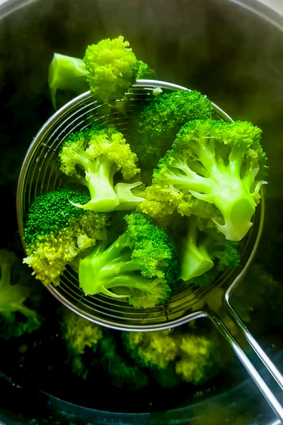 Blanched broccoli.
