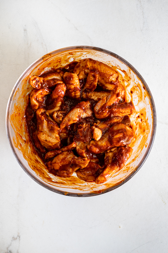 Chicken wings in chipotle marinade
