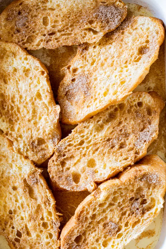 Cinnamon sugar croissant French toast casserole